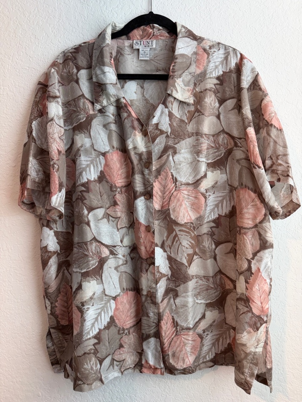 Vintage Stunt Woman - Silk Tropical Button-Up Shirt